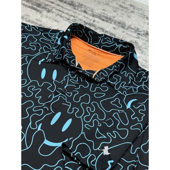 birdie bound Other - Bad Birdie Bound Polo Shirt Mens Large Black Smiley Face Performance Golf
